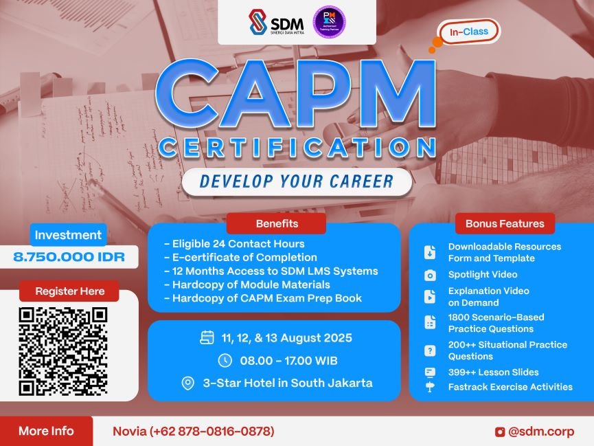 CAPM Certification - Develop Your Career - August 2025 (In-CLass)
