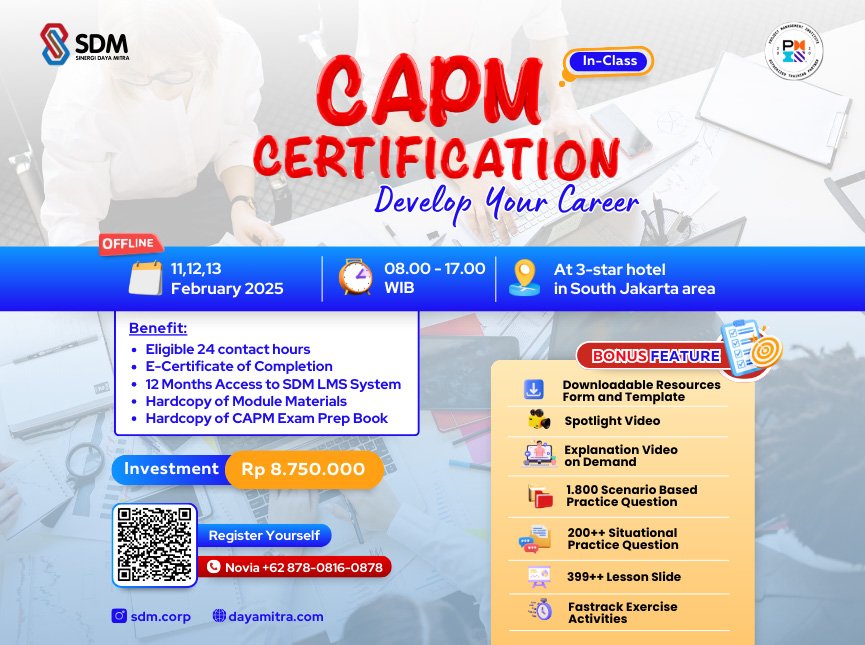 CAPM Certification - Develop Your Career February 2025 (In-CLass)