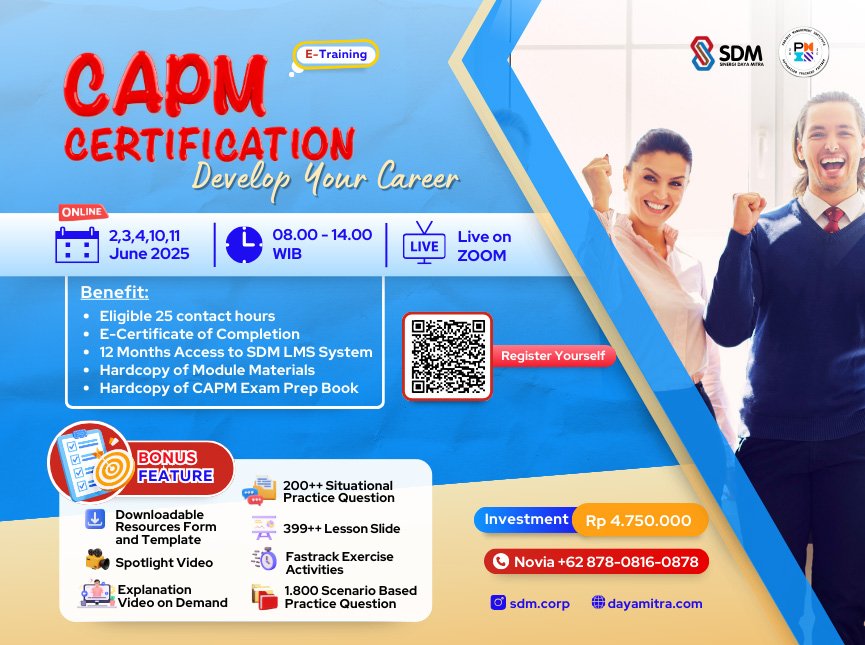 CAPM Certification - Develop Your Career June 2025 (E-Training)