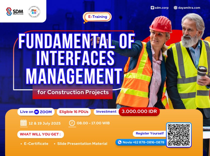 Fundamental of Interfaces Management for Construction Projects - July 2025 (E-Training)