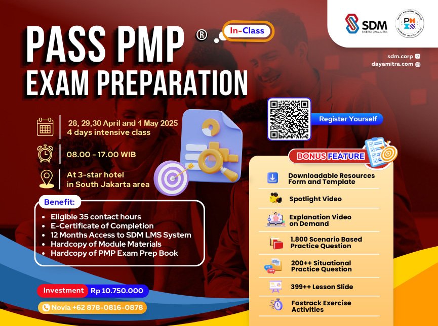 Pass PMP® Exam Preparation - April 2025 (In-Class)