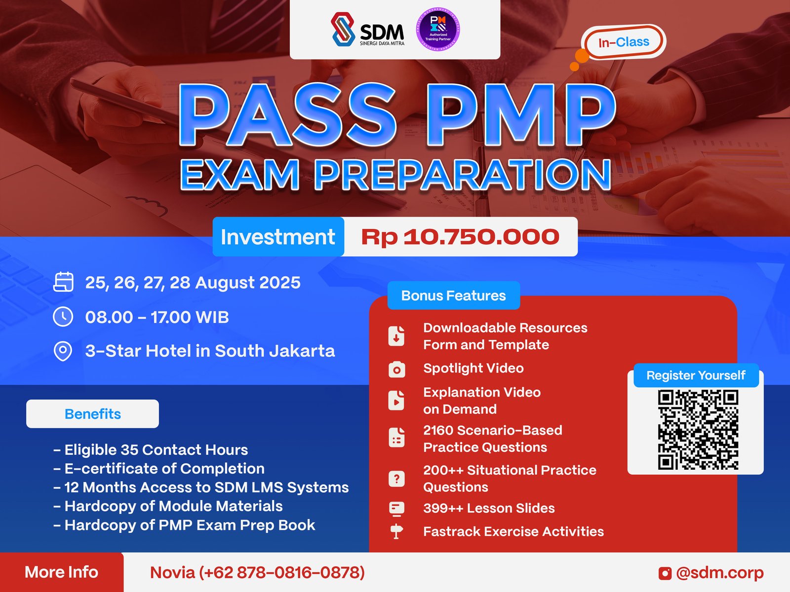 Pass PMP® Exam Preparation - August 2025 (In-Class)