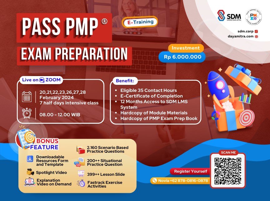 Pass PMP® Exam Preparation - February 2024 (E-Training)