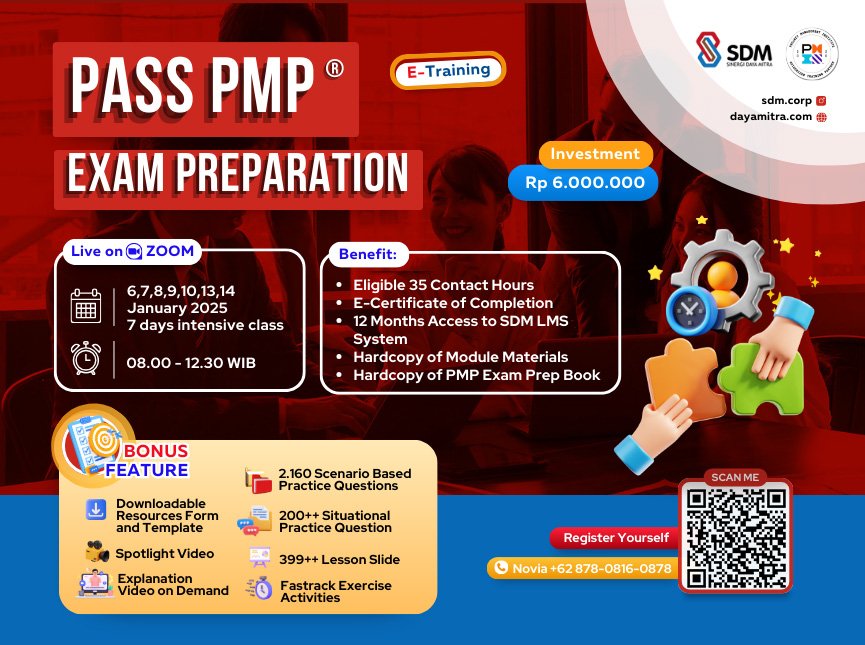 Pass PMP® Exam Preparation - January 2025 (E-Training)
