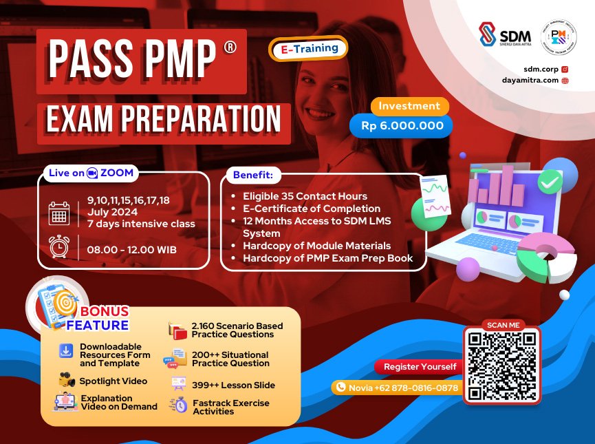Pass PMP® Exam Preparation - July 2024 (E-Training)