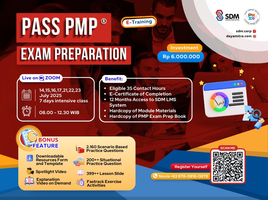 Pass PMP® Exam Preparation - July 2025 (E-Training)