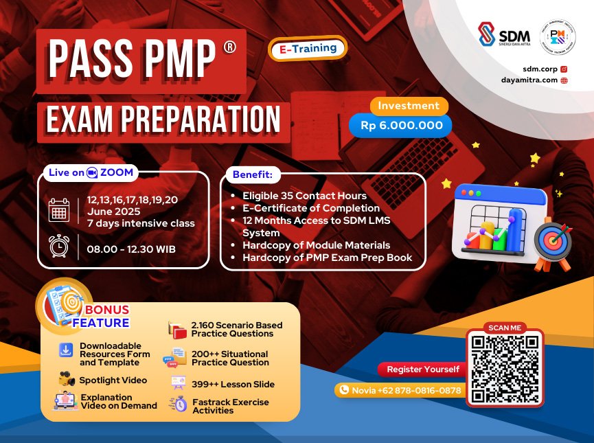 Pass PMP® Exam Preparation - June 2025 (E-Training)