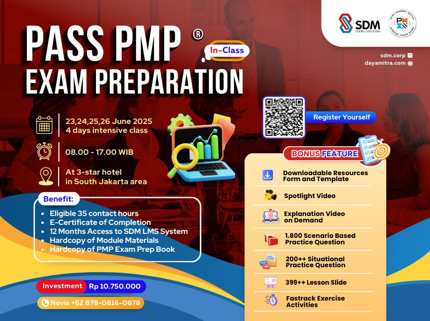 Pass PMP® Exam Preparation - June 2025 (In-Class)