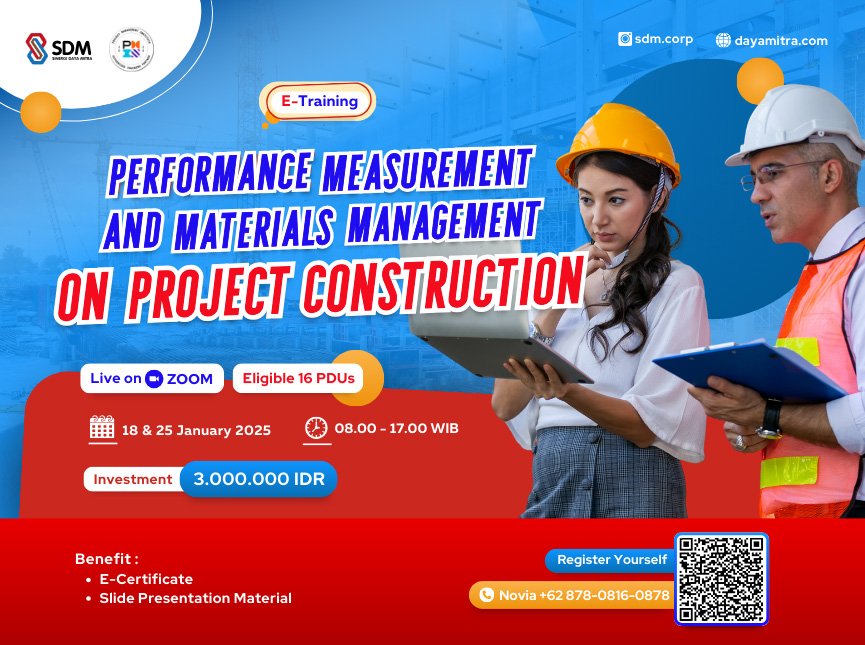 Performance Measurement and Materials Management on Project Construction - January 2025 (E-Training)